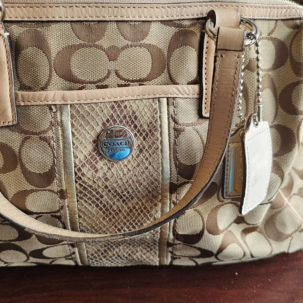 Coach Tan Signature Tote Bag